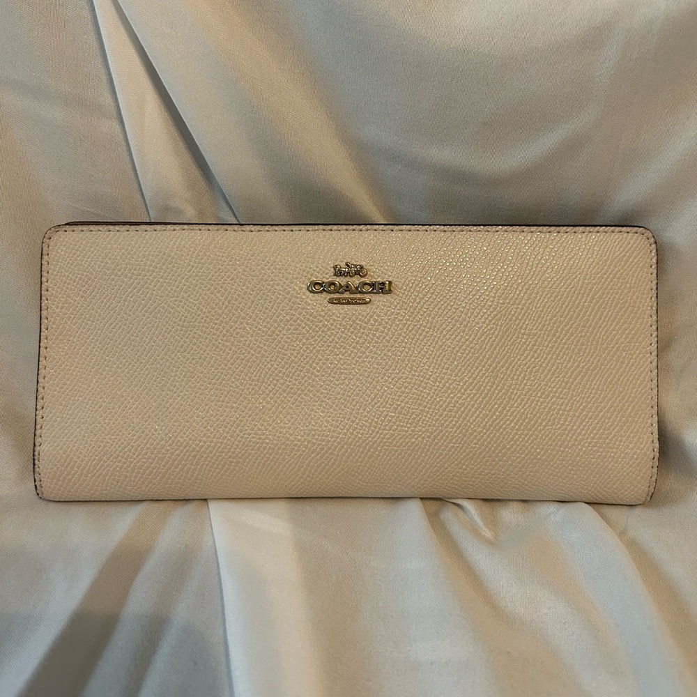 Coach Cream Signature Slim Wallet